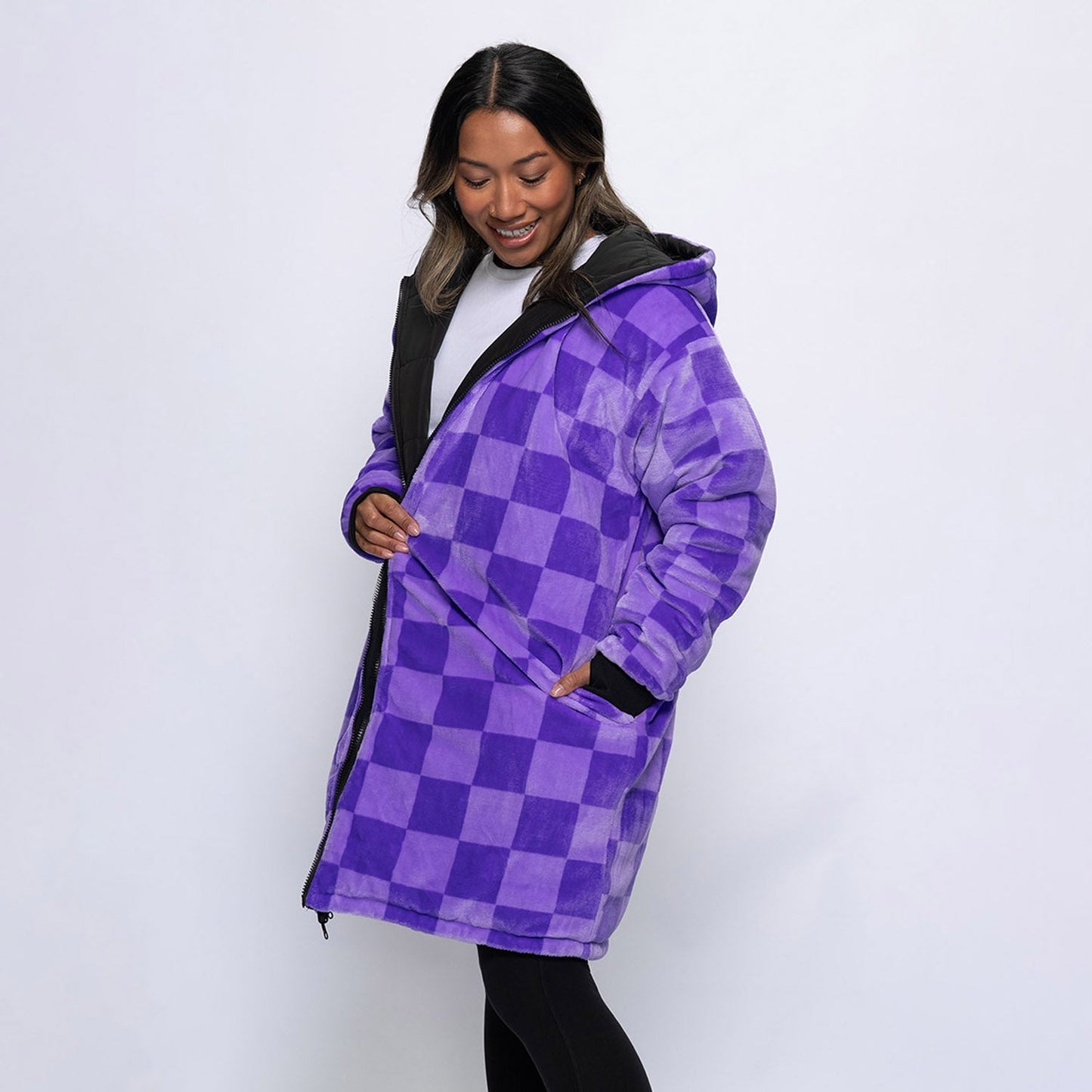 Black/Lilac Checker Print