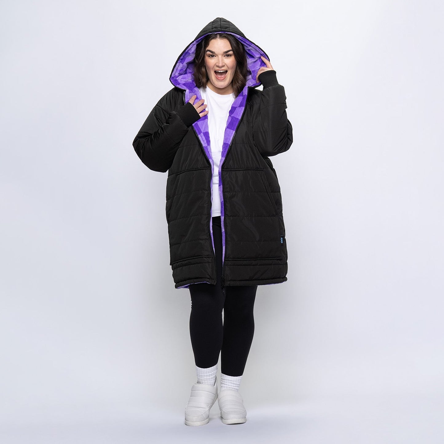 Black/Lilac Checker Print