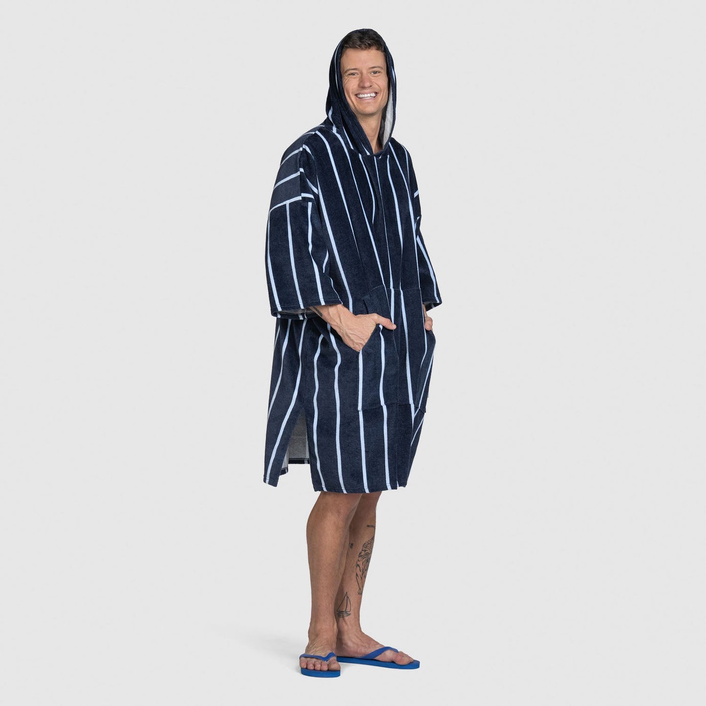 Long Navy Pin Stripe